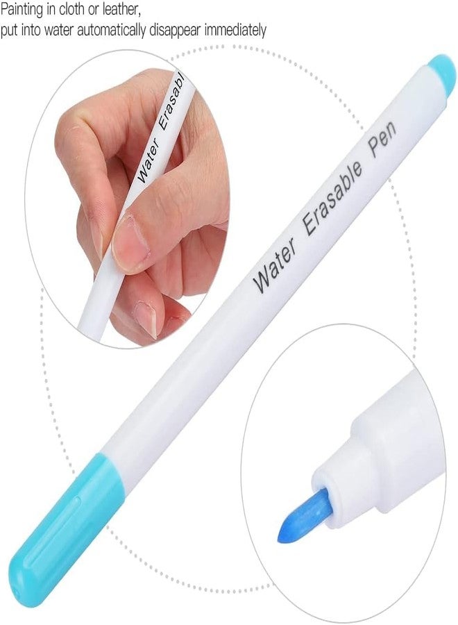 RIANZ® Pack of 2 Air Water Erasable Pen, Fabric Marker Temporary Marking Auto Vanishing Pen, Disappearing Ink Marking Pens Fine for Cloth Marking and Tailoring Sewing Tools (Blue - 2 Pcs) - Image 5